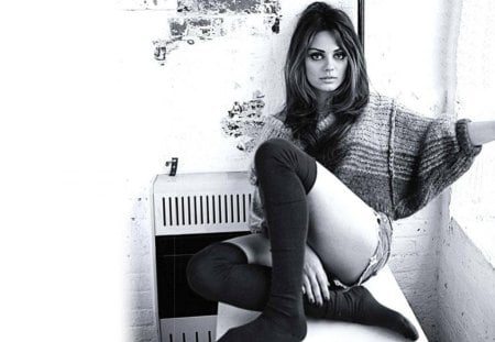 Mila Kunis - mila, actress, beautiful, black white, mila kunis, kunis, model