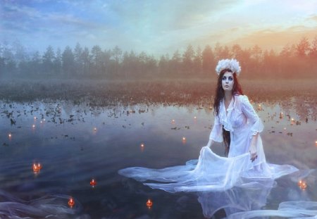 Swamp Mermaid - woman, lady, fantasy, mermaid