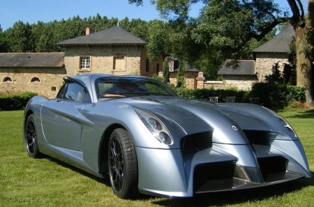 panoz abruzzi - manor, grass, trees, car