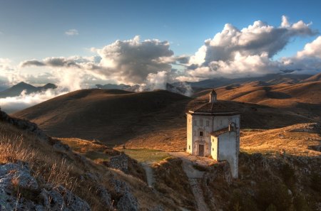 Church Among The Clouds - church, architecture, nature, mountians