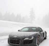 Audi R8 in the snow