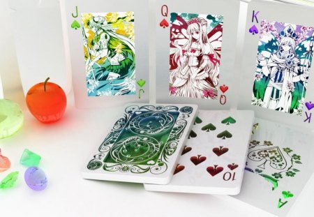 Colorful plastic cards - plastic, cards, colorful, anime, digiral arts, 3D