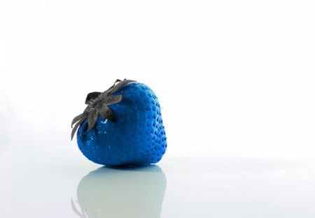 Blue strawberry - digital arts, strawberry, fruits, 3d