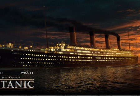 Titanic Sunset - rms titanic, Titanic Sunset, titanic, sunset