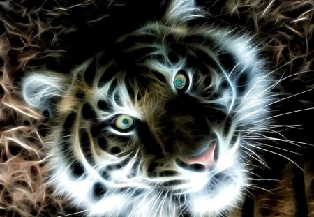 Fractal tiger - animal, tiger, photoshop, fractal, art