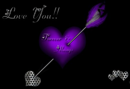 Purple Arrow - february 14th, sexy, heart, goth, silver, purple, dark, romantic, romance, valentines day, arrow