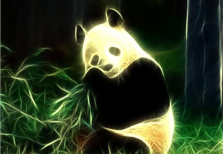 Fractal_Panda_Wallpaper_by_PimArt - bear, fractal, panda, art