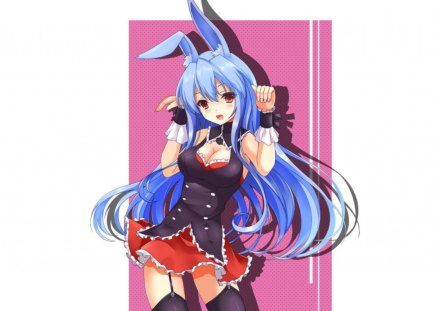 Kuro Usagi - Kuro Usagi, blue hair, usagi, animal ears, long hair