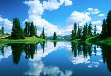 Lake Gunnison National forest - mountains, sky, kake, forest