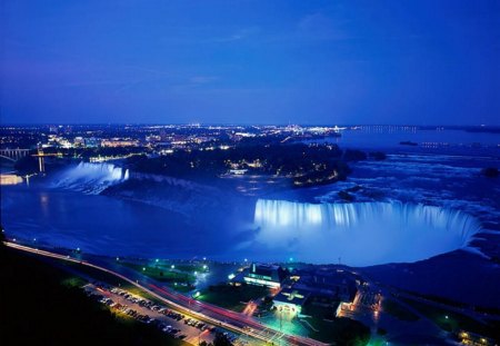 Niagara Falls At Night Ontario - night, sky, waterfalls, niagara