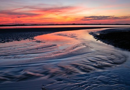 Sunset - clouds, sea, sunset, sky