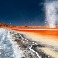 dust devils in a bolivian salt lake