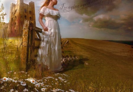 Just another Day - field, fantasy, abstract, woman