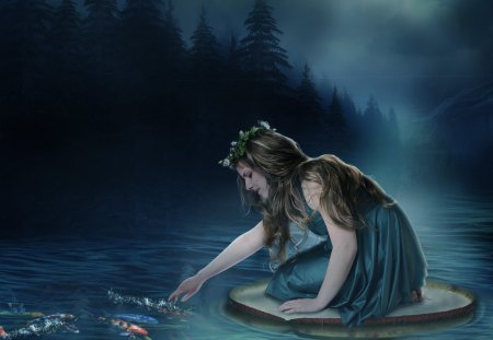 Fairy's River - Fantasy, River, Woman, Fairy