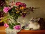 FLOWERS & CAT