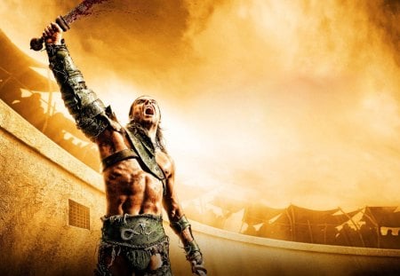 Spartacus - Gods of the Arena (2011) - gannicus, sword and sandal, gore, spartacus, gods of the arena, skyphoenixx1, tv series, wallpaper, blood, starz, prequel, show, tv show, entertainment, picture, historical drama, arena