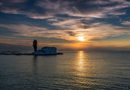 Sunset - sky, sunset, sea, clouds