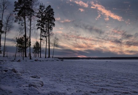 Winter - snow, clouds, winter, sky