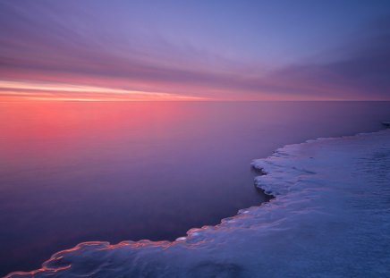 Sunset - clouds, sea, sunset, sky