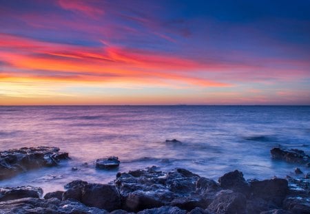 Sea View - ocean view, sky, clouds, sunset, sea, ocean, nature