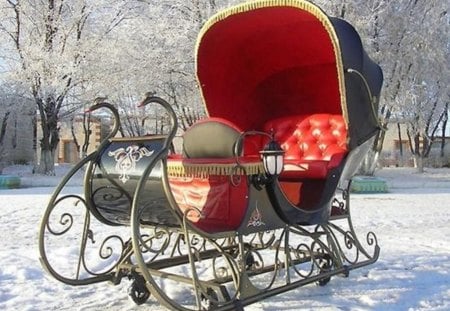 ♥ - snow, winter, sled, beautiful