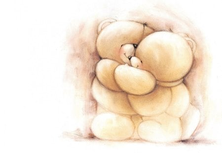 Bears Hugging - hugging, love, teddy bears