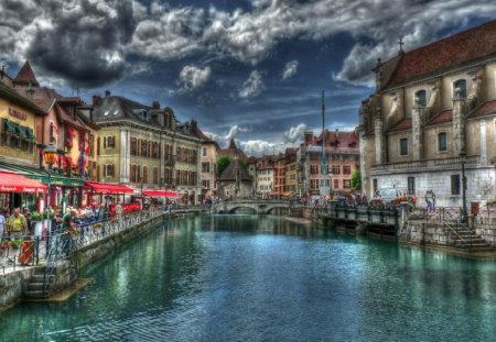 annecy - houses, river