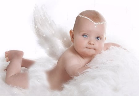 Child Angel - child, angel, diadem, look