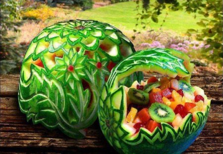 Fruit Bowl - abstract, watermelon, photography, fruit, kiwi, other