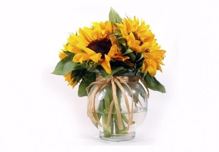 à¹‘~â™¥à¹‘ SunShine Crystal Pot à¹‘â™¥~à¹‘ - love, autumn, fresh, sunflowers, crystal pot, summer, brilliant, bouquet, wonderful, bright, forever, beautiful, sunny