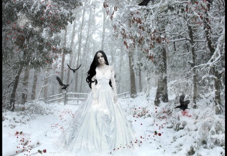 Frozen Screams inside - white, frozen, fantasy, snow