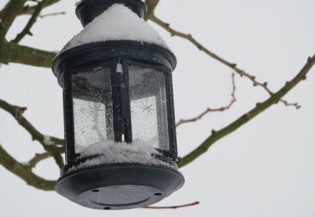 The Cold Light of Day - ice, lanterns, snow, light