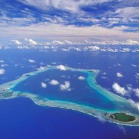 Arial View of Palmerston Island Cook Islands Pacific