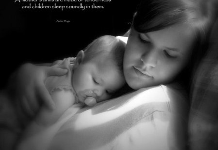 A Mother's arms - love, tenderness, mother, baby