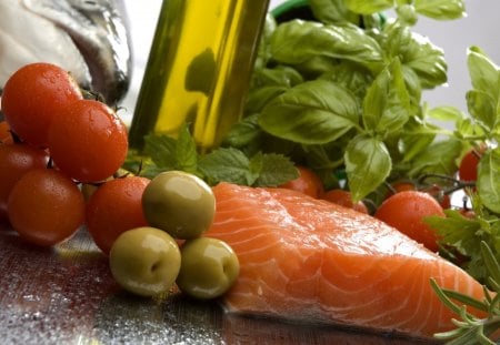 *** Salmon and fresh vegetables *** - healthy, vegetables, salmon, fish, food