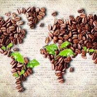 The coffee beans Creative-art world-map