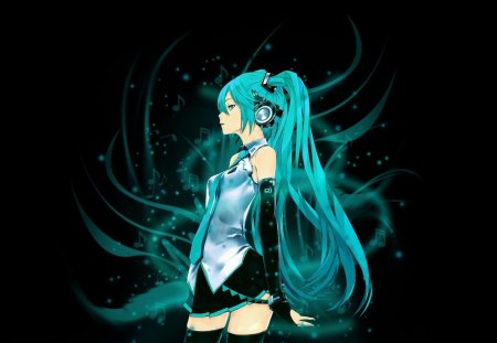 Miku - hatsune, abstract, blue, long hair, miku, cant think of a fourth