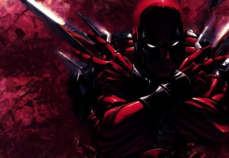 Deadpool - Deadpool, game, gun, sword, superhero, widescreen, comic, red, marvel, movie, supernatural