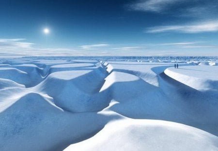 Cold vastness - sky, cold, snow, drifts, winter