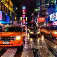 nyc street in the rain