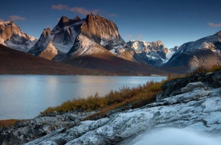 amazing tasermiut fjord in greenland - mountains, winter, rocks, fjord