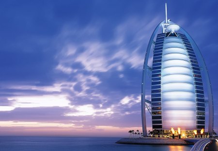 Burj-Al-Arab - hotel, dubai, sea, burj