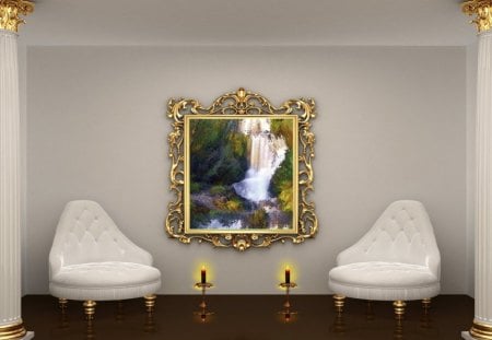 Interior - chair, art, room, frames, interior