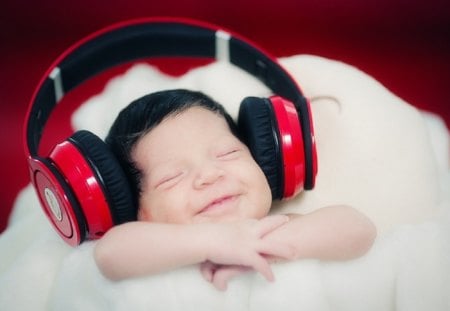 Happy music baby - white, happy, baby, music, girl, boy, kid