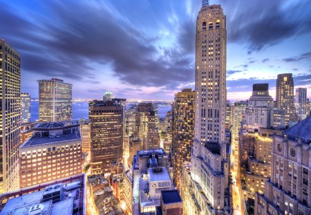 *** NEW YORK - Manhattan *** - skyscrapes, sky, arcitecture, blue, darc