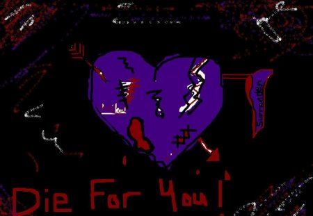 Die For You - for you, paint, black veil brides, hearts