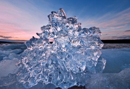 Ice - ice, sunrise, frozen, sky