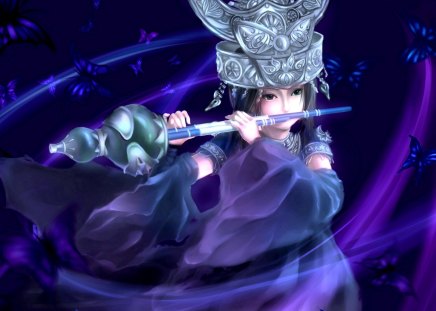 FLUTE GIRL - music, game, flute, girl, CG, 3D, art