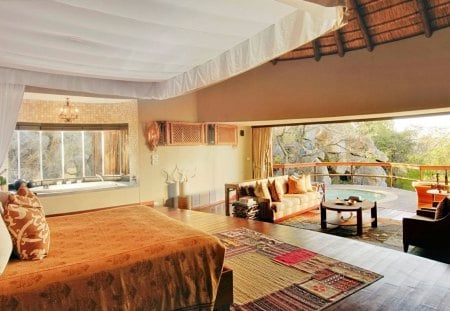 Resort Room Safari Africa - Safari, room, bed, lodge, paradise, hotel, sun, luxury, Africa, desert, spa, hot, resort, bedroom, tropical, game reserve, retreat