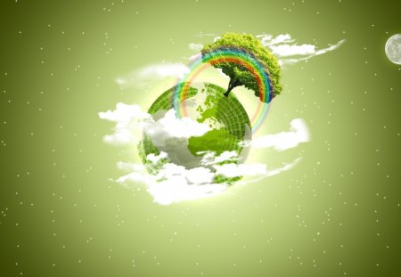 Green Earth - green, plain, hd, vector, 3d, simple, earth, solid